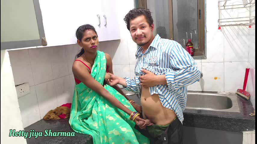 stepsister pussy hard fucked by her step brother she is wearing a saree in kitchen p1080