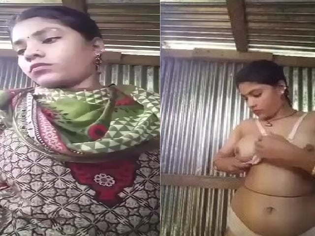 Village girl striptease boob show video making