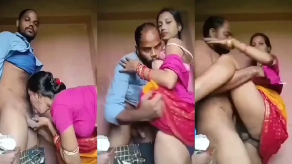Gaon ki bhabhi ki chudai kiya khade khade lund chusaake 