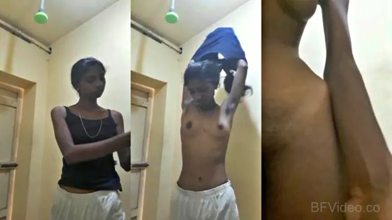 Slim Tamil Girl Sex Tease Nude Show Before Bath