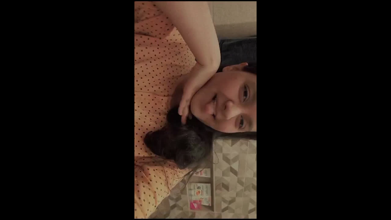 Cute girl showing melons